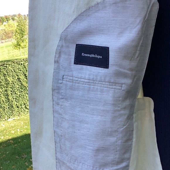 Ermenegildo Zegna Pale Yellow Jacket Linen/Cotton Blend IT 50R, US 40R - Picture 7 of 9